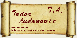 Todor Andonović vizit kartica
